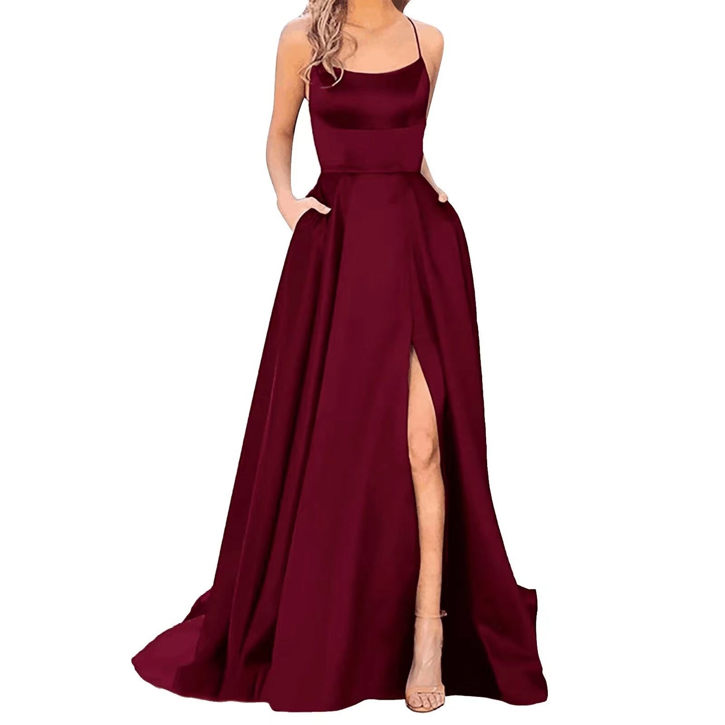 Long Slimming And Shoulder leg-out Classy Dress