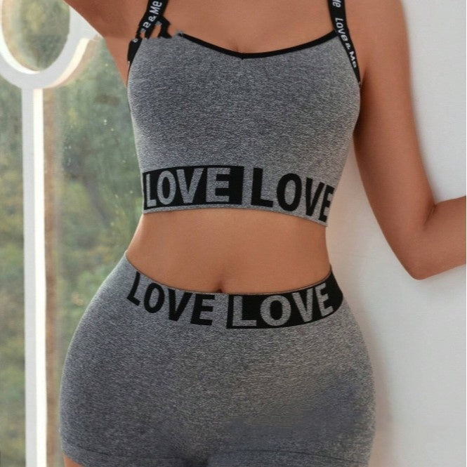 LOVE Letter Waist Head Camisole Women's Boyshorts