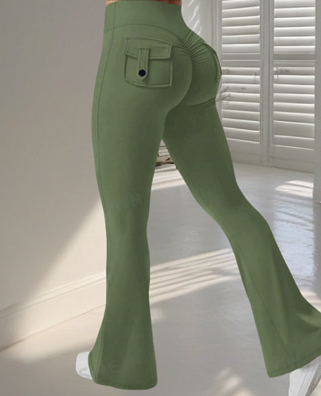 Slim High Waist Sports Trousers  Scrunch Butt Booty Leggings