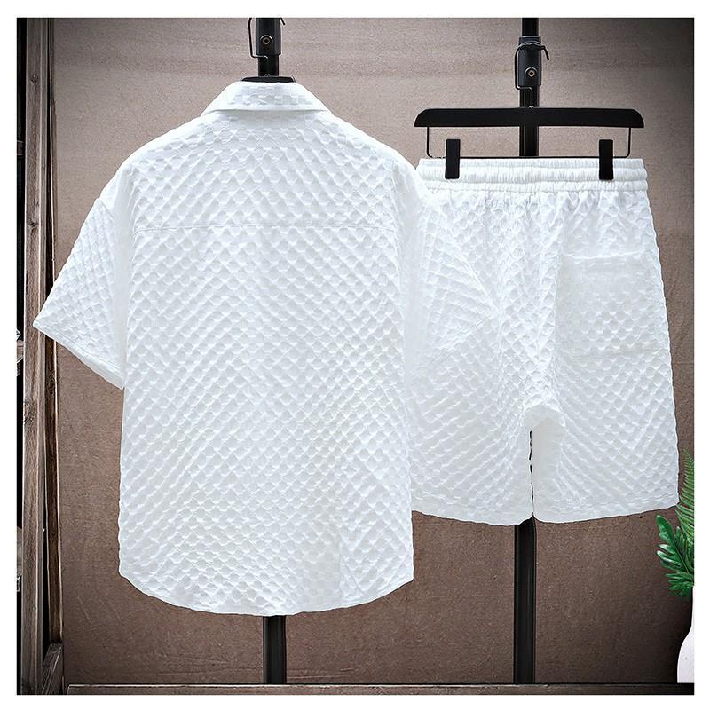 Youth Summer Suit Men's Loose Casual Shirt Short-sleeved Shorts