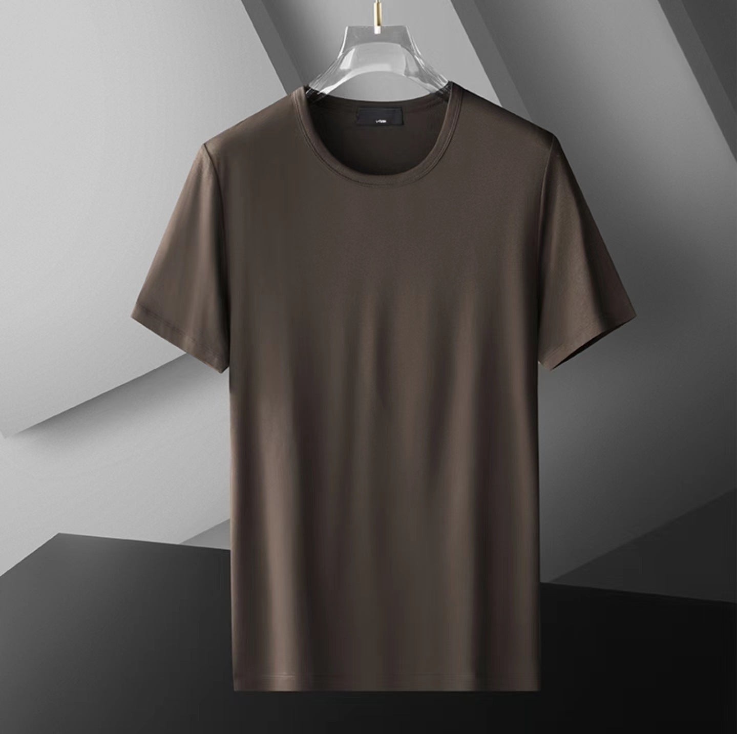 Men's Short-sleeved Solid Color Summer Thin Quick-drying Stretch Modal Cotton Ice-feeling Top