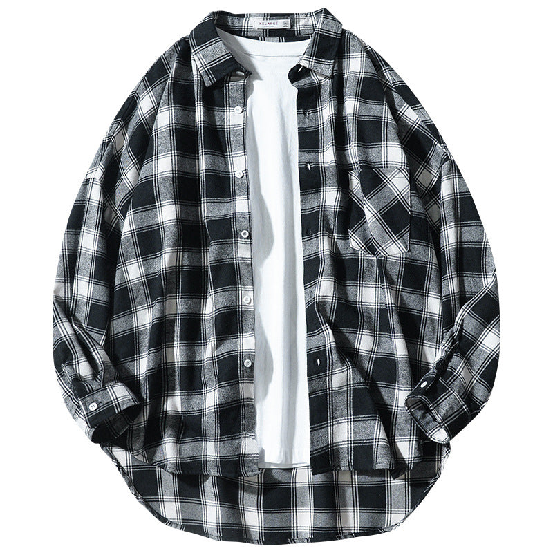 Long Sleeve Shirt Men Loose-fitting Jacket