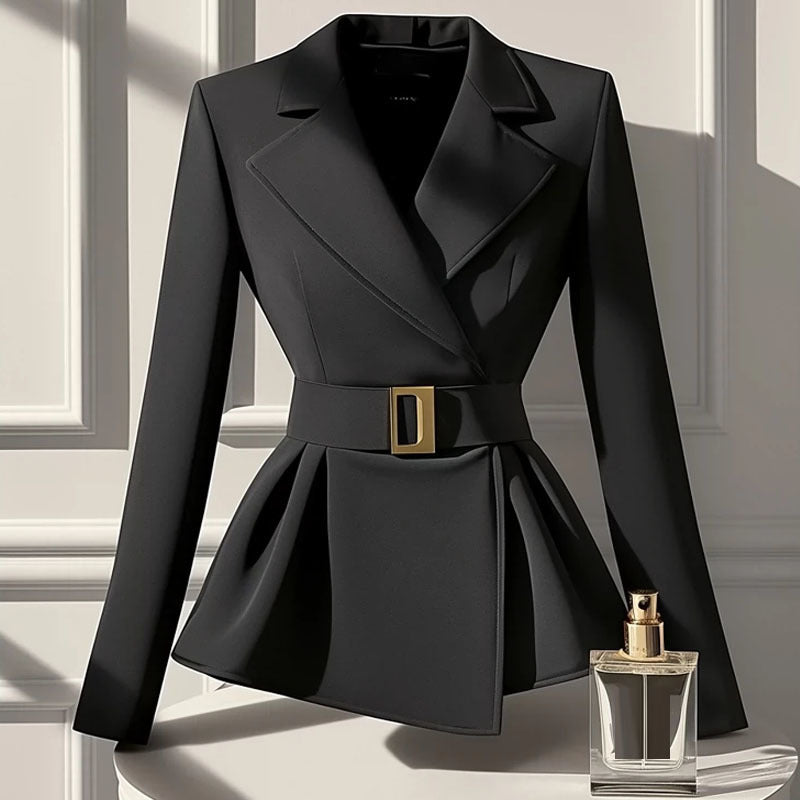 Black Suit Slim-fit Jacket Elegant Socialite Design Sense