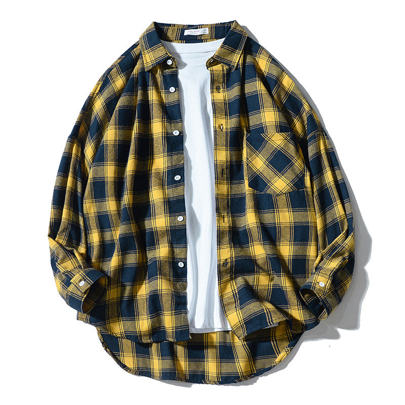 Long Sleeve Shirt Men Loose-fitting Jacket