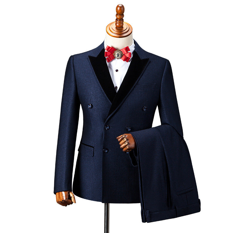 Men's Suit Set Fashionable Casual Suit Wedding Dress Two-piece Set