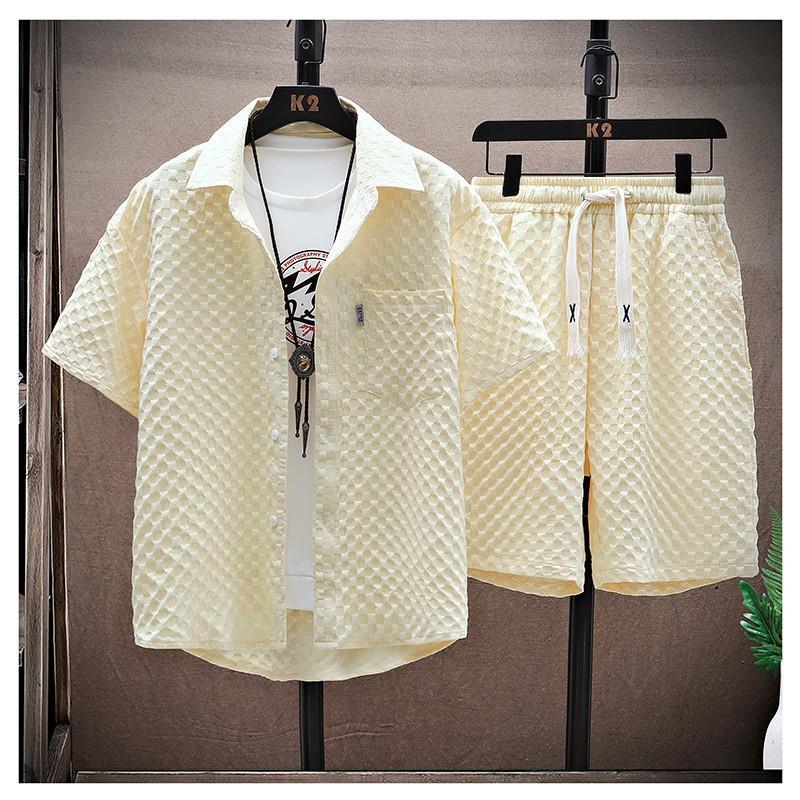 Youth Summer Suit Men's Loose Casual Shirt Short-sleeved Shorts