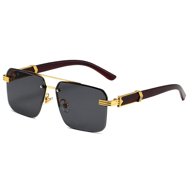 Semi-rimless Square Diamond Rimmed Sunglasses